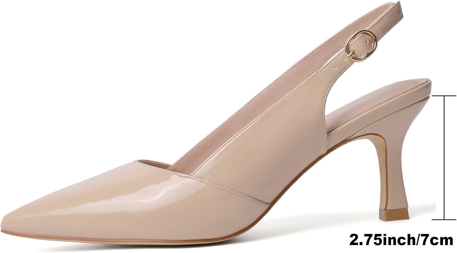 Mostrin Kitten Heels for Women Slingback Pointed Closed Toe Heels Women's Pumps Shoes for Wedding, Party, Commuting - Image 4