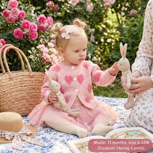Image of Simplee kids Baby Girl Thin Sweater Solid White Pink Cardigans for Toddler 0-3Years