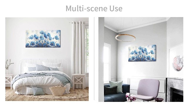 Amazon.com: Piy Painting Blooming Blue Flowers Plants Wall