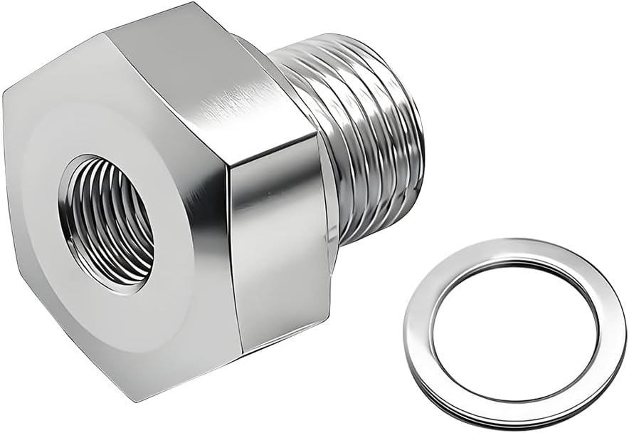 Car LS Engine Swap Oil Pressure Sensor Adapter, Aluminum Alloy M16-1.5 Adapter to 1/8" NPT Oil Pressure Sensor Fitting, Compatible with LS Engines LS1 LSX LS3 4.2L 4.3L 4.8L