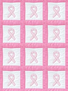 Jack Dempsey 73360 Quilt Squares Rosa Schleife Weiß