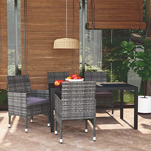 Xichuzi Juego Muebles jardín 5 pzas con Cojines ratán sintético Gris, Muebles Jardin Exterior, Conjunto Jardin Exterior, Set De Jardin Exterior, Muebles Terrazas 3095023