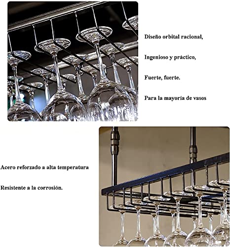 Casier à vin de plafond réglable et support verre pour bar - 5
