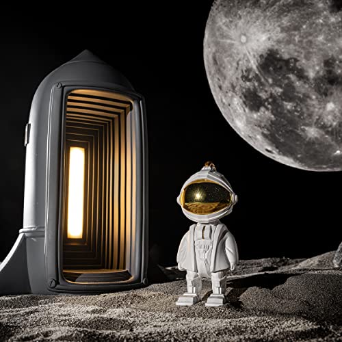Linsbo Astronaut Figurine Statues Space Desktop Decoration,Collectible Figurines Resin Cool Spaceman For Men Kids Gift,Black Astronaut With Golden Metal Mirror Mask,4.72”,Black #TOP5