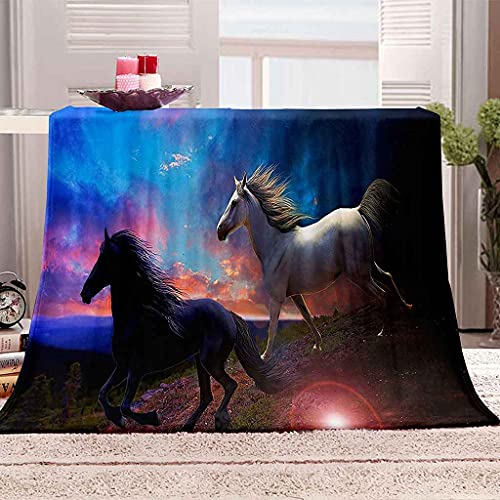 Couverture cheval en flanelle entretien facile plaid hypoallergénique grand lit - 2