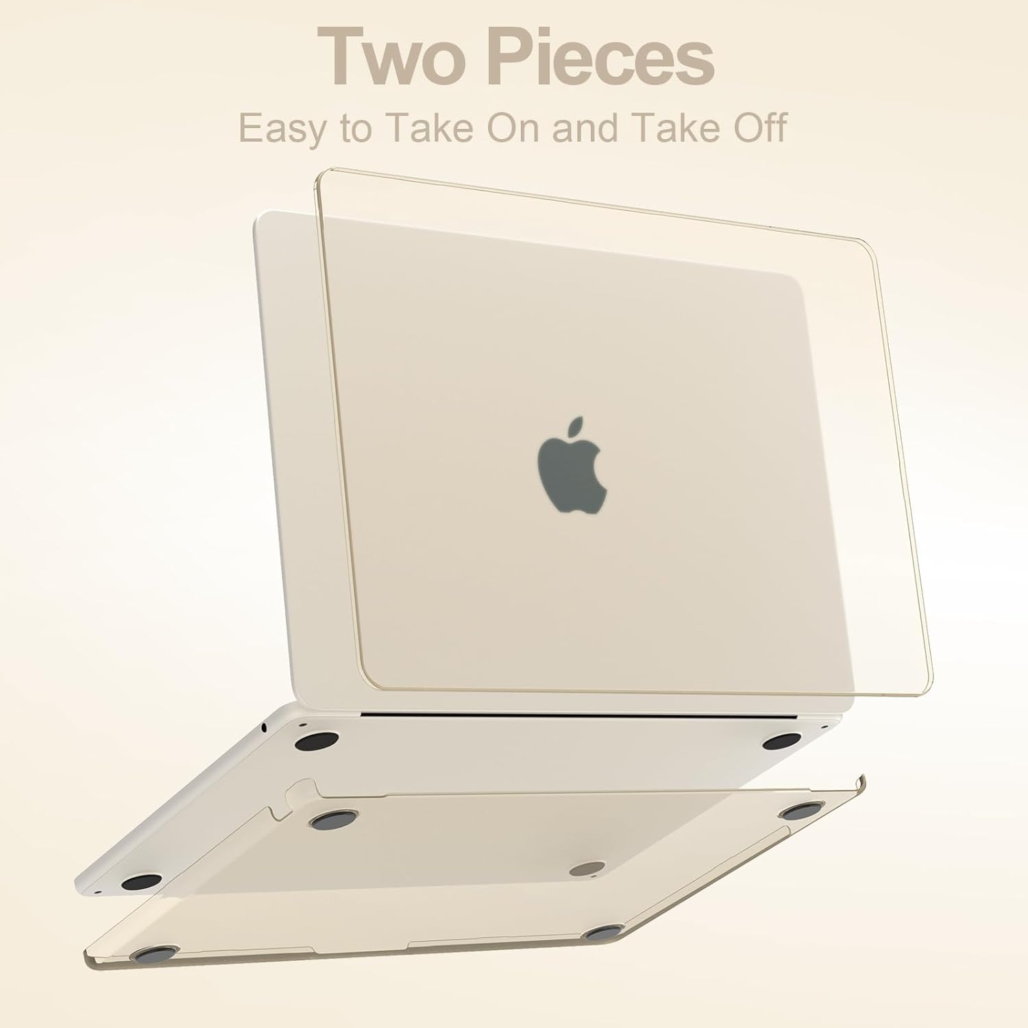 G JGOO Compatible with MacBook Air 15 inch Case 2026 2025 2024 2023 M4 A3241 M3 A3114 M2 A2941, 100% Match Official Color, Matte Plactic Hard Case + Keyboard Cover + Screen Protector, Starlight Clear - Image 5