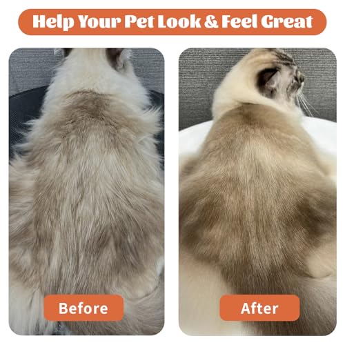 Image of Pet Brush for Dematting & Deshedding, Professional Cat Grooming Brush, Dog Grooming Brushes with Wood Handle, Shedding Comb for Indoor Cats & Long Haired Cat Dog Pet