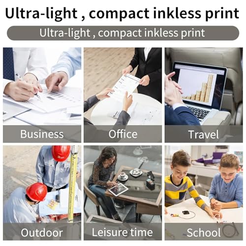 Image of Thermal Printer, Wireless Portable Printer, Supports 8.26 inchx11.69 inch A4 Thermal Paper,Small Mobile Printers for Car & Office