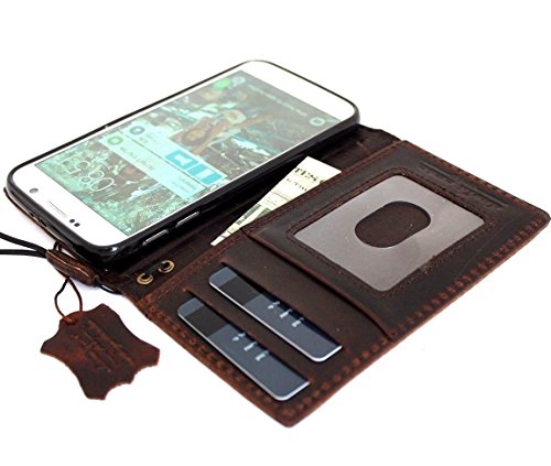 Genuine Vintage Leather Case For Samsung Galaxy S6 Book Wallet Luxury Cover S Handmade Retro Id Holder Davis #TOP6