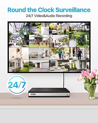 Image of ZOSI PoE Home Surveillance System, 10 x 5MP Outdoor Cameras, 4TB HDD