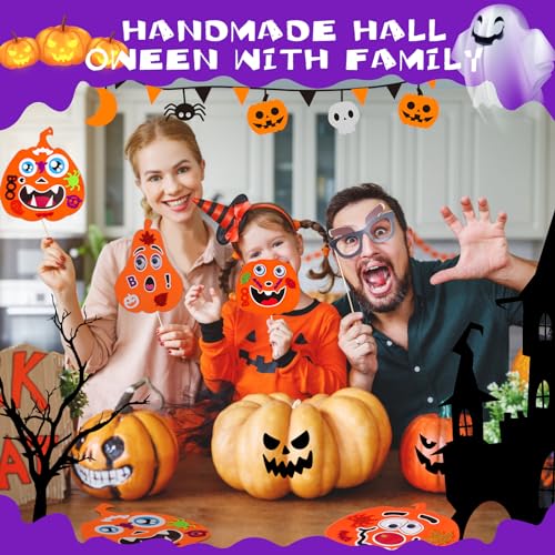 Natonhi 430Pcs Halloween Crafts for Kids, Fall Foam Pumpkin Decorating Kit - image 4