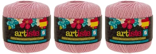 Hobby Lobby Rose Quartz Artiste Cotton Crochet Thread(Set of 3)
