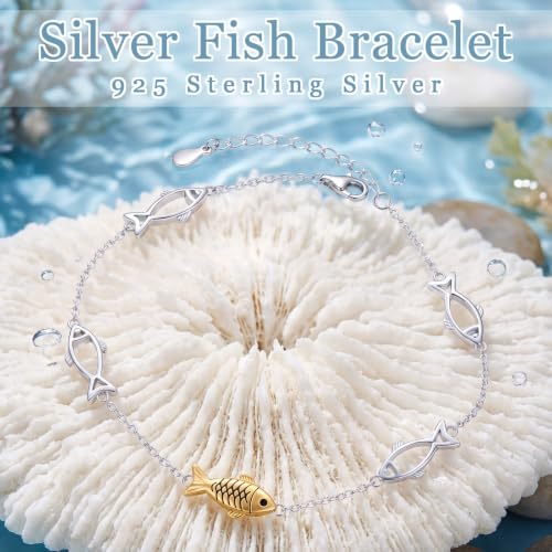 Image of Ladytree Bracelet for Women 925 Sterling Silver Cute Flying Bat /Blue Jay /Turtle /Bunny /Stingary /Octopus Charm Adjustable Bracelet Ocean Jewelry Gifts for Teen Girls Mother Wife Daughter Family