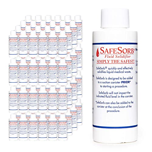 DiSorb Spill Absorbent Powder - Clean Up Bodily Fluids, Blood, Vomit, Urine, Diarrhea - Fluid Solidifier for Daycares, Buses, Schools, Hospitals, Restaurants - 500cc - 96 Bottles Per Case
