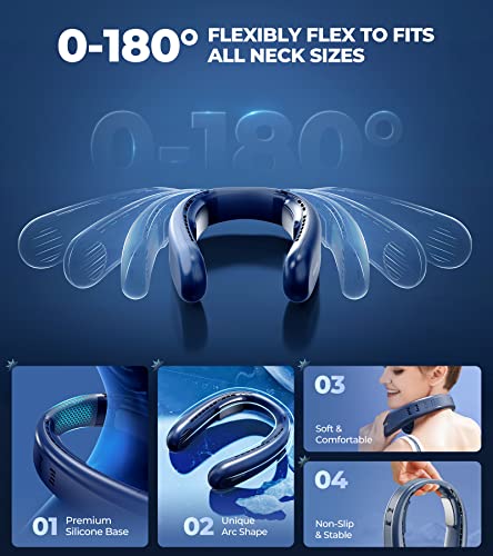 Image of 1S Cool Down 30F Neck Fan with Double Semiconductor Coolers, 360 Surrounded Personal Fans Air Conditioner that Blow Cold Air, 8H lasting Portable Fan with 3 Speed, Gifts for Men Women Outdoor Travel