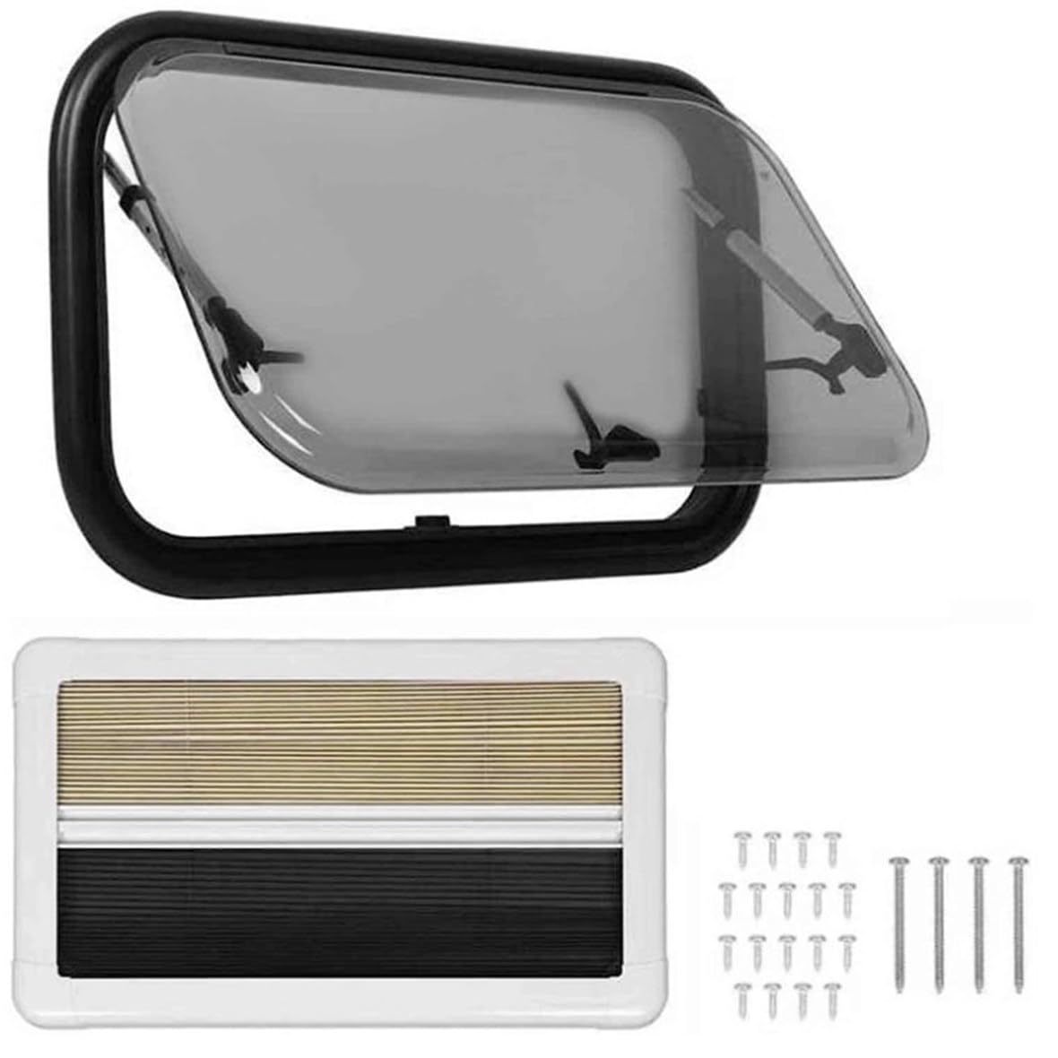 Okna do pojazdów kempingowych, otwory wentylacyjne dachowe, okna wypychane, okna boczne, okna wyjściowe, 500X350 mm, odpowiednie do samochodów kempingowych (600X500mm)