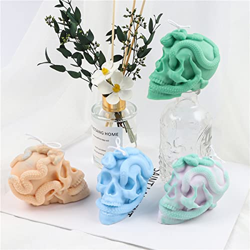 Skull Candle Mold 3D Snake Winding Shape Silicone Resin Mold For Aromatherapy Candles Homemade Wax Making Polymer Clay Diy Craft #TOP2