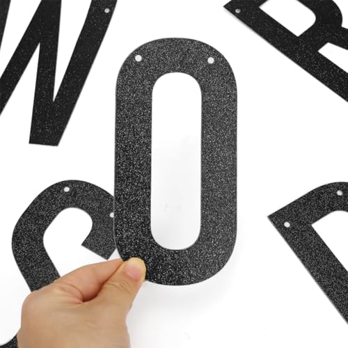 Cadimus Schwarz Glitzer Geburtstags Girlande,Older Wiser Hotter,Deko Geburtstag Banner Frau Mann,Lustige Geburtstaggirlanden zum 40, 50, 60, 70 und 80,Lustige Papierbanner Erwachsene