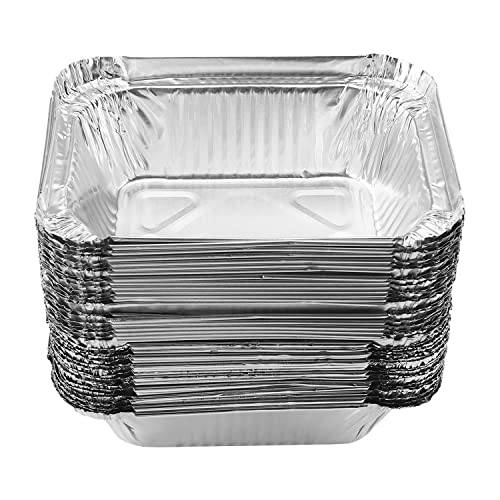 Image of Othmro 5 inchx4 inchx1.7 inch Aluminum Foil Pans,Disposable Takeout Pans, 50pcs Aluminum Foil Food Containers Rectangle Pans 220ml for Cooking, Baking, Heating, Storing, Food Prepping