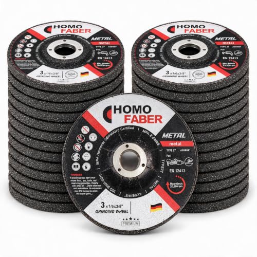 HOMO FABER 25 Pack 3 Inch Grinding Wheels for Metal, Die Grinder Disc