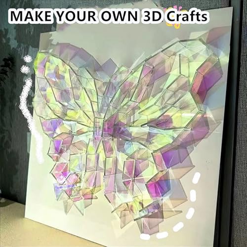 Image of 100pcs Mini Holographic Acrylic Blocks 1 /8 inch Thick, Rainbow Acrylic Sheet Plexiglass Sheets 3 /4 inch x 3 /4 inch for DIY Crafts, Art Deco, Light & Shadow Artwork (100, Iridescent, 0.79 inchx0.79 inch)