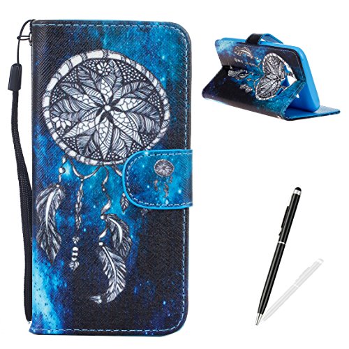 feeltech iPhone 5 C caso, elegante funda tipo cartera para de piel sintética [cierre magnético] funda de impresión divertido dibujo patrón funda