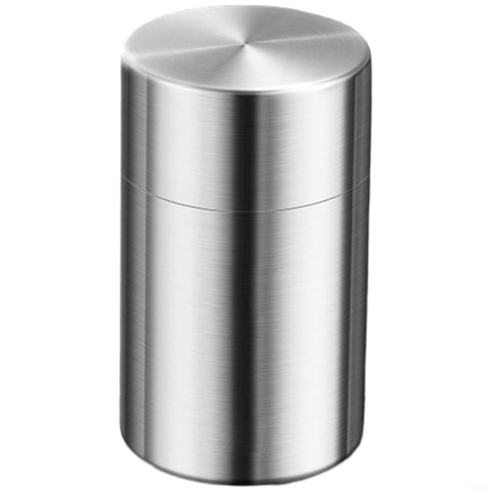 304 Stainless Steel Tea Canister with Double Lid Airtight Seal, Wide Mouth Storage Jar for Coffee Beans, Nuts, Grains and Dry Goods, Rust Proof Container 8x8x12cm Silver(Large Size)