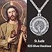 YFN Saint Jude Necklace Sterling Silver Religious Protector Pendant St Jude Jewelry Gifts for Women Men