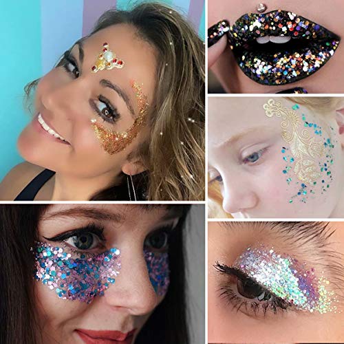 12 Color Chunky Nail Glitter Body Glitter Makeup Glitter for Face Body Eye Hair Crafts Cosmetic Sequins