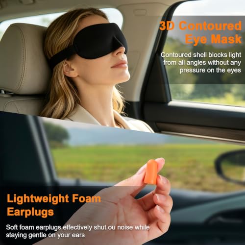 Image of Travel Pillow - Hooded Neck Pillow Airplane Memory Foam Filling