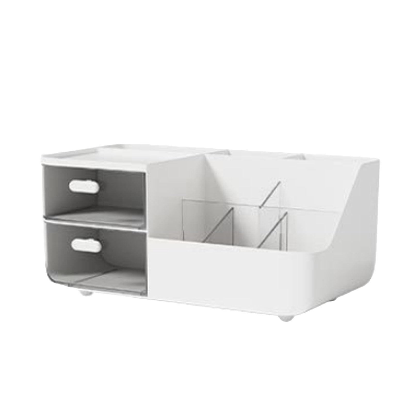 Organisateur de maquillage blanc avec tiroirs pour rangement cosmétiques de bureau