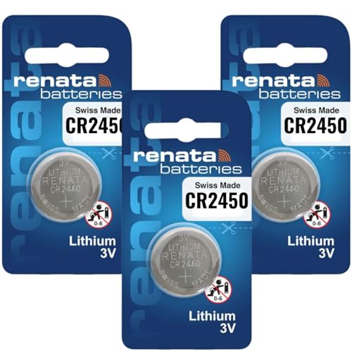 Image of MOCKING BIRD Coin Cell Battery 3 Volt Lithium Battery Swiss Made (Silver) (Pack of 3, CR2450)