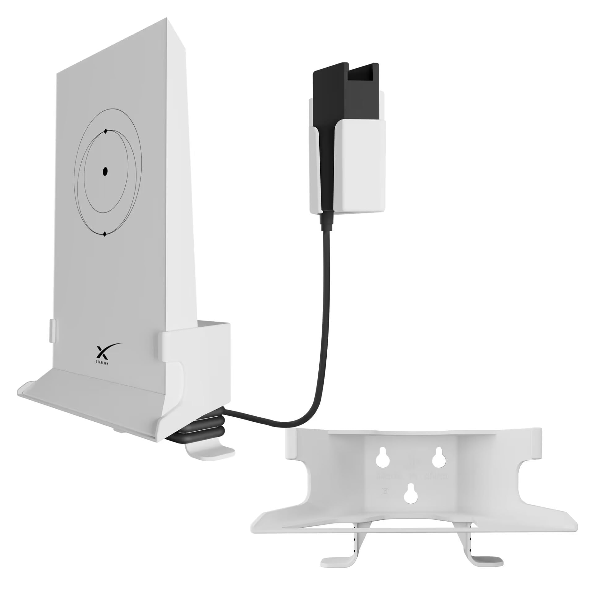 SONGCHEER 2 in1 Wall Mounting Kit for StarLink Mesh WiFi Router V2, Including Wall Bracket for The StarLink Router & Wall Bracket for The StarLink Ethernet Adapter, Easy to Install