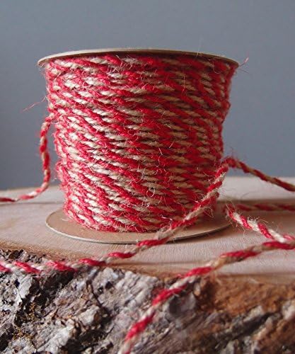 Jute Twine 2.5mm - ''50'' Yard Roll (red/natural)