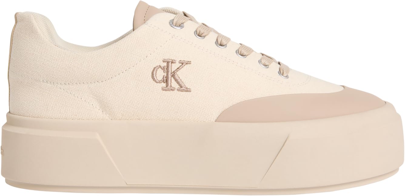 Calvin Klein Damen Flatform Lace Up Canvas Tcap Hw0hw02989 Low Top