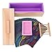 TOPQSC Reinforced Soap Mold, Upgrade Rectangular Silicone Mold with Wooden Box and Lid for 1.2kg DIY Soap Making with Gold Brick Silicone Mold/Wood Soap Holder and 20pcs Color Oiled Paper for Free