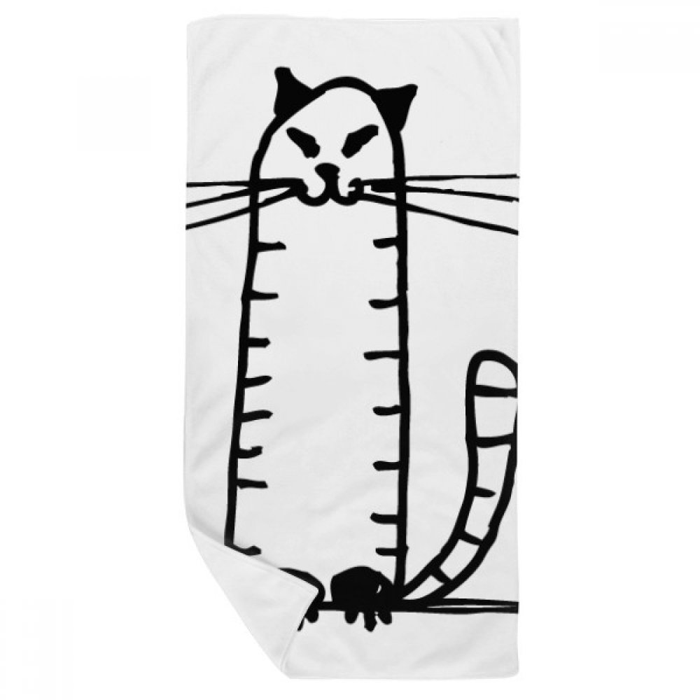 Serviette de toilette chat noir pour le sport et le visage 35x70cm multicolore