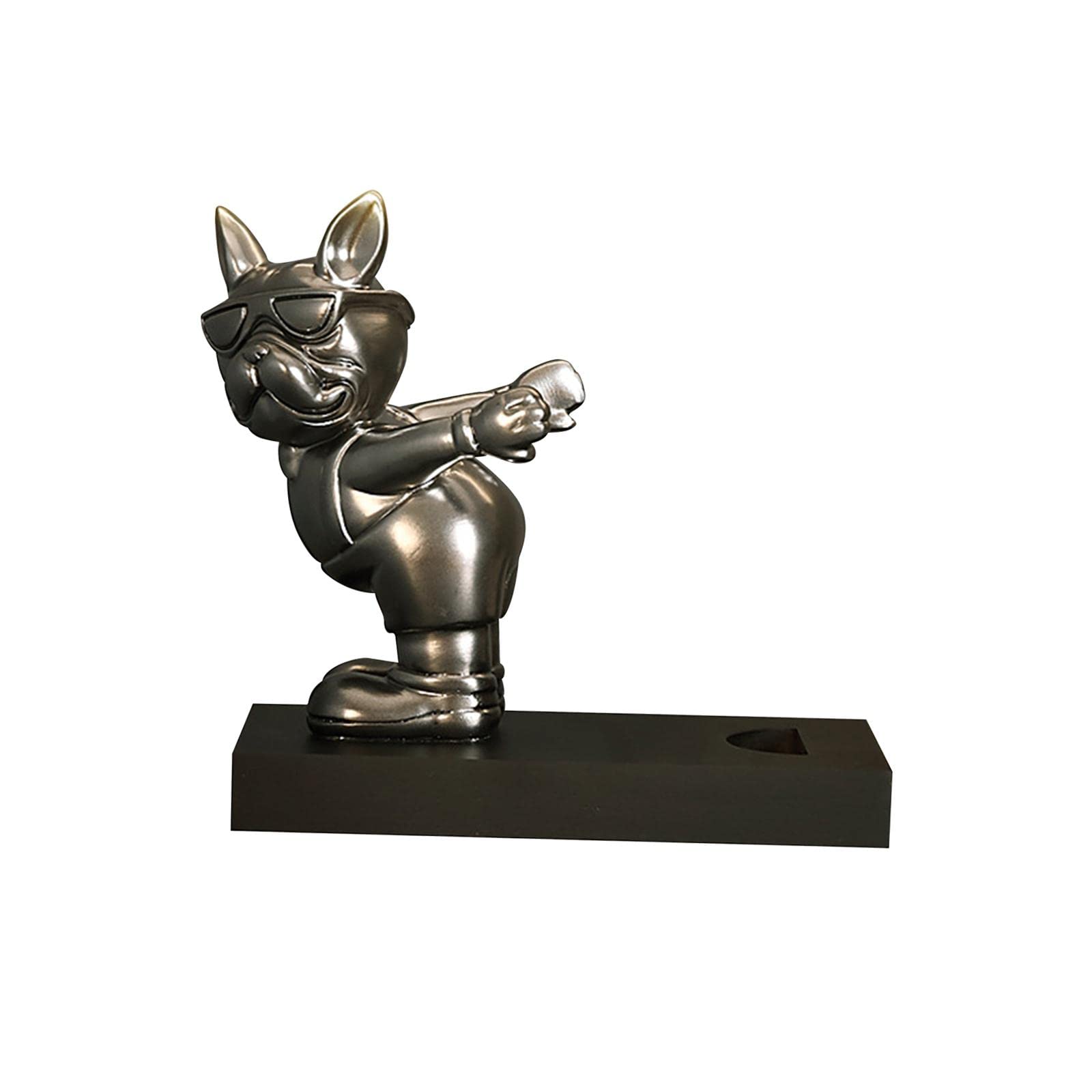 Espositore creativo per vino, ornamento scultura stand statua portabottiglie in resina artigianato per armadietto, casa, piano di lavoro, decorazione hotel (argento)