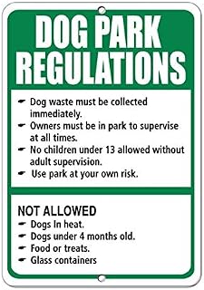 Warning Sign Dog Park Rules No Dogs Without People Business Signs 8"x12"