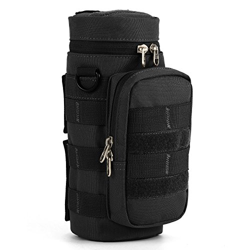 Gonex Tactical Molle Water Bottle Pouch H2O Hydration Carrier (Black)