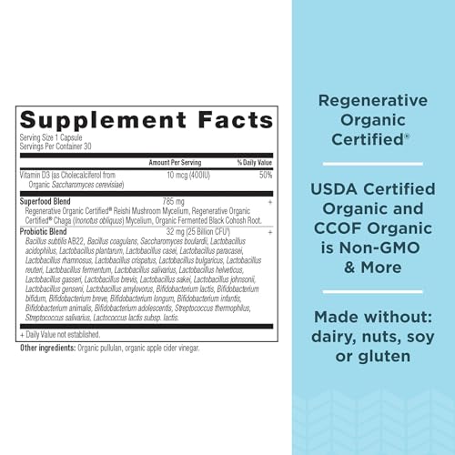Ancient Nutrition Regenerative Organic Certified Women's 50+ Probiotics Capsules, 30 Count + Multi Collagen Capsules, 90 Count Servings - image 2