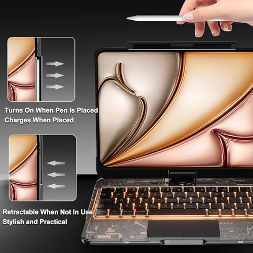 Funda con teclado para iPad para escribir cómodamente sin cables con trackpad preciso 7
