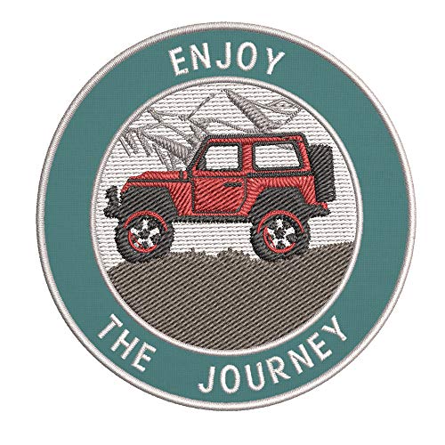 Enjoy The Journey Roadtrip Off Road 4x4 Embroidered DIY Iron or Sew-on Decorative Patch Badge Appliques ~ Explore Wander Adventure Series