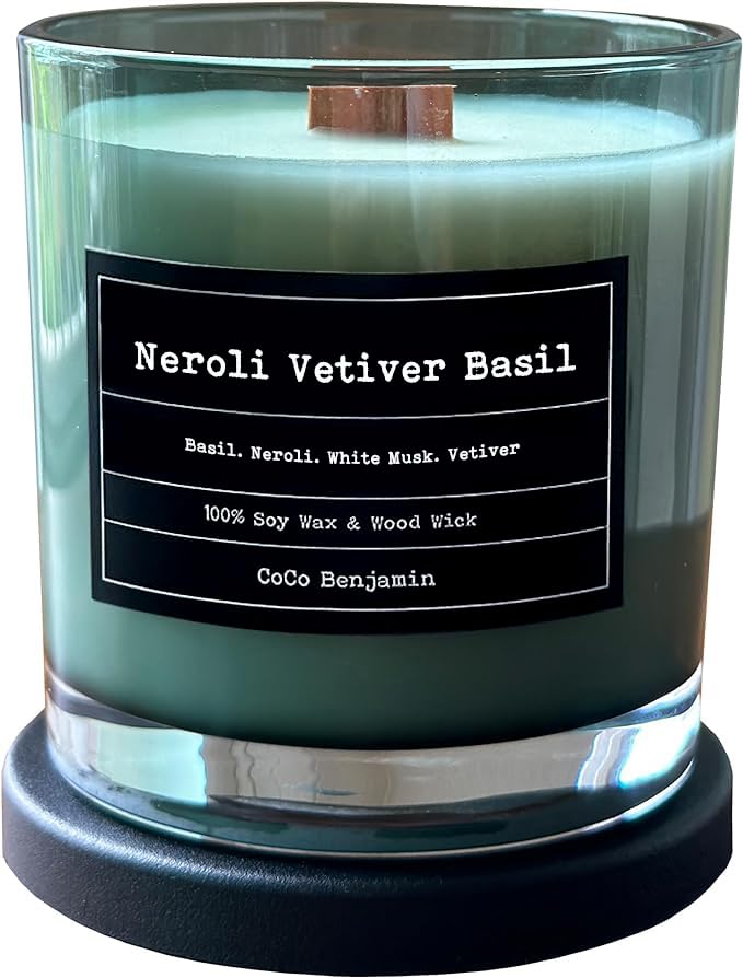Soy Candle Soy Scented Hand Poured (Neroli Vetiver Basil)
