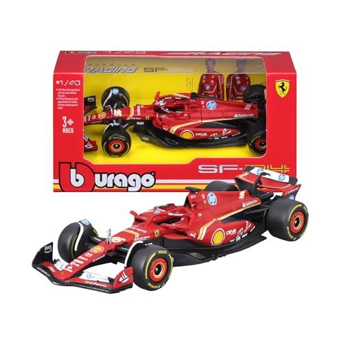 Bburago - F1 Ferrari SF-24 Monza GP 2024#16 Charles Leclerc, Modellino Auto in Scala 1:43, Replica della Vincitrice GP d’Italia, Edizione Speciale Monza Livery, Licenza Ferrari, Età 36+ Mesi