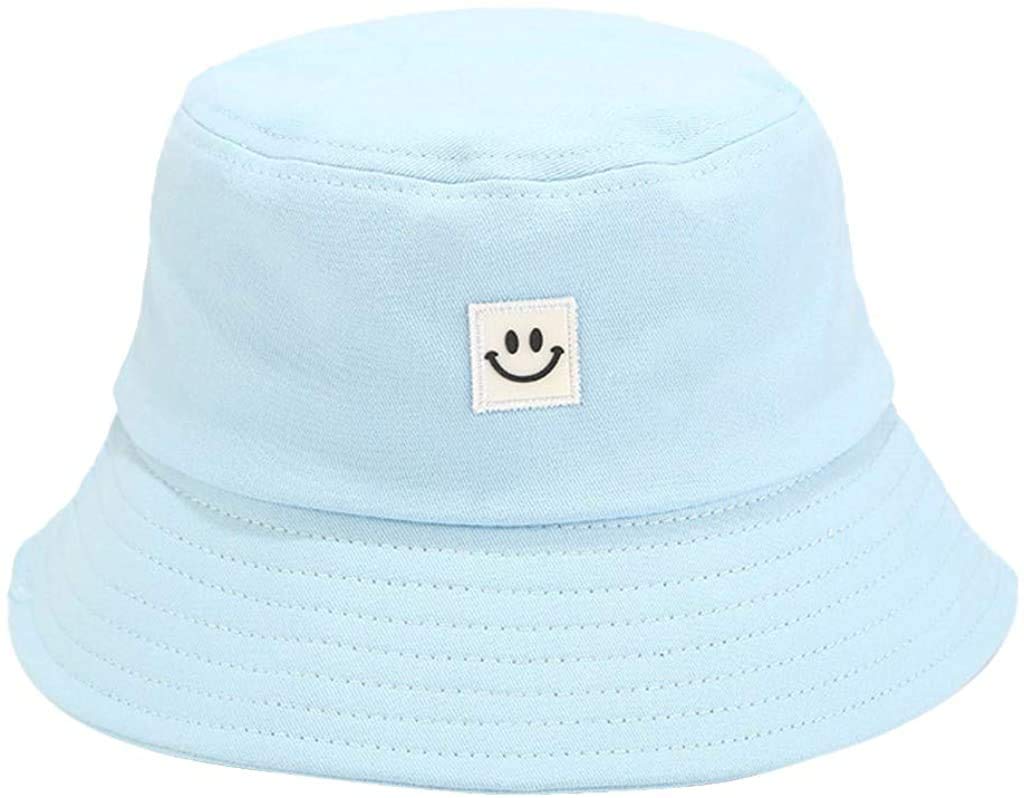 crazy bean Sombrero de Pescador Unisex Algodón Plegable Bucket Hat Cara Sonriente Mujer Hombre al Aire Sombrero de Sol para Playa Camping Verano Gorros