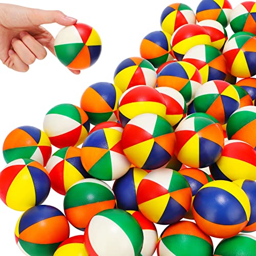 Jexine 100PCS Mini Beach Stress Balls Bulk 2.5" Rainbow Squeeze
