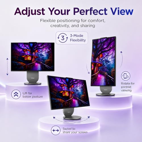 Image of Lenovo Yoga All in one Desktop AI PC, 27 inch 2K QHD IPS Display, Intel Core Ultra 7 255H (96-Tops, Up to 5.1 GHz), 16GB 6400 MHz LPDDR5X | 2 TB SSD, Wi-Fi 7, Wireless Keyboard, Mouse Windows 11 Pro