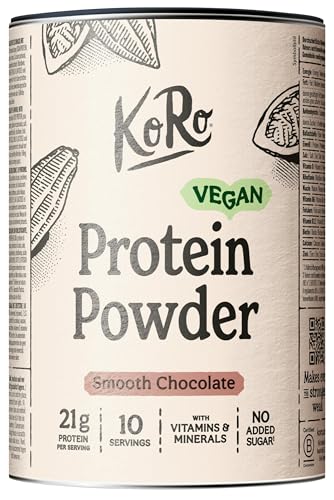 KoRo - Vegan Protein Powder Smooth Chocolate 300 g - Aus Reis- Erbsen- und Sojaprotein - Cremig-süß im Geschmack - Proteinreich