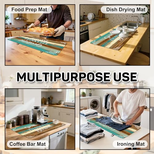 Image of Thankful Stove Top Cover for Electric Stove, Thanksgiving Ceramic Stove top Cover, Grateful Heat Resistant Glass Cooktop Cover, Flat RV Range Stovetop Protector Dish Drying Mat for Kitchen, 28 inchx20 inch